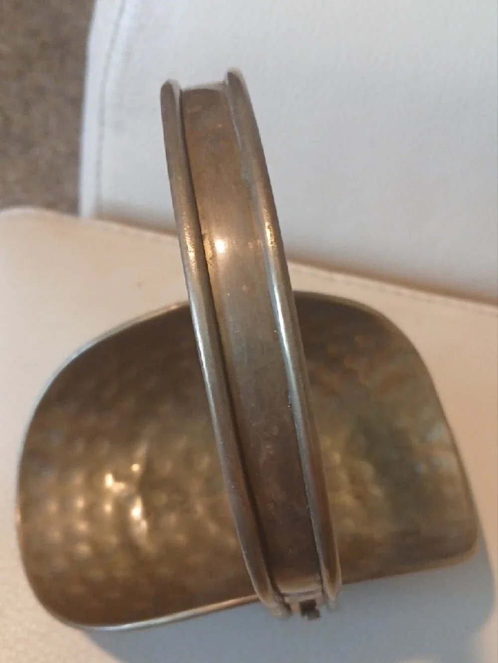 Hammered Brass Basket with Arch Handle